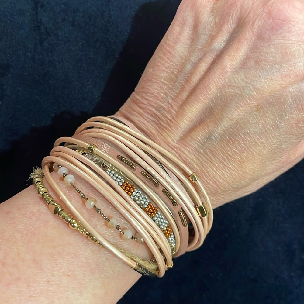 Magnetic wrap, bracelet, suede and various beads high end quality